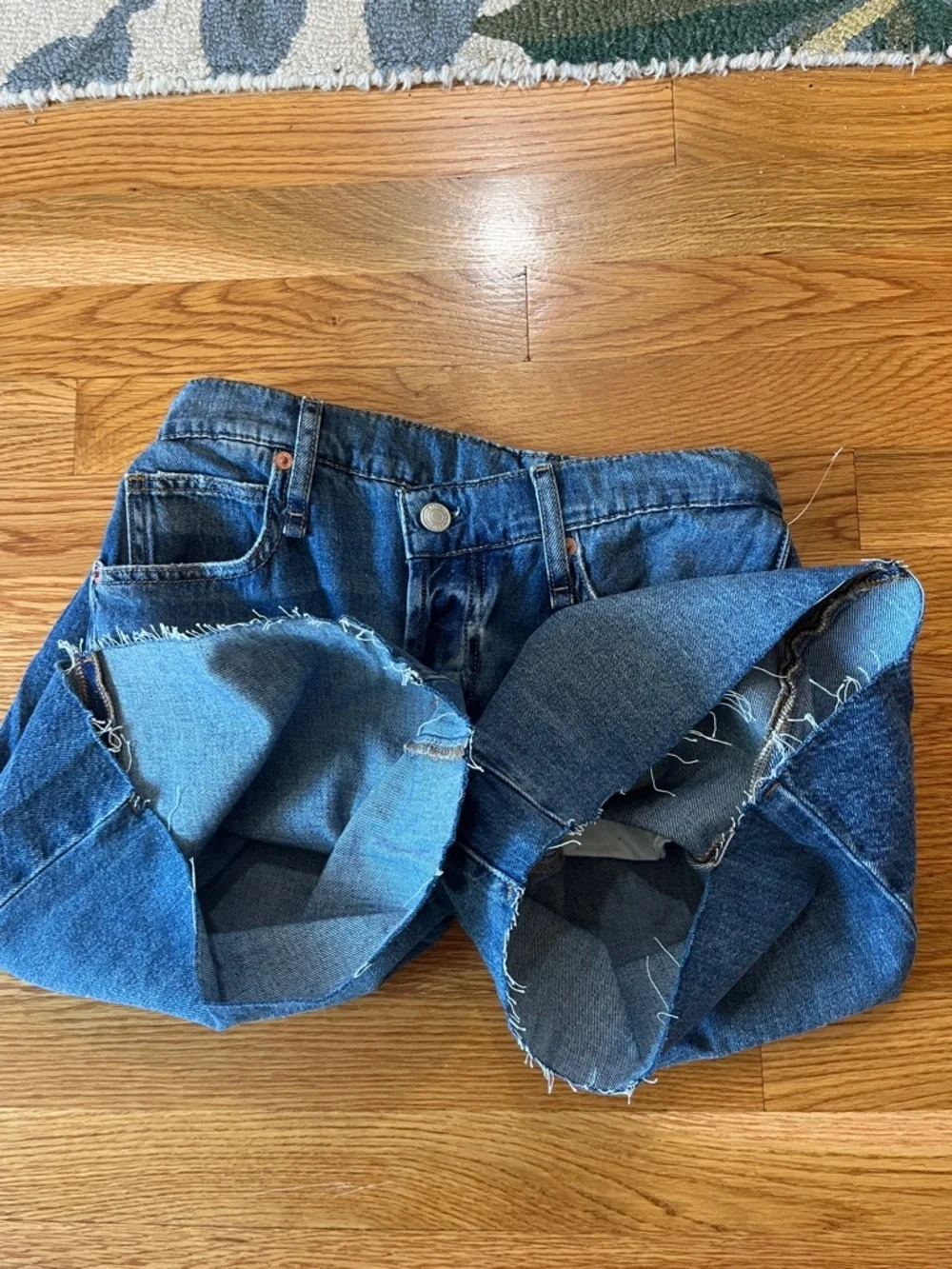 Free People Boomerang Long Denim Shorts Size 24 NWT